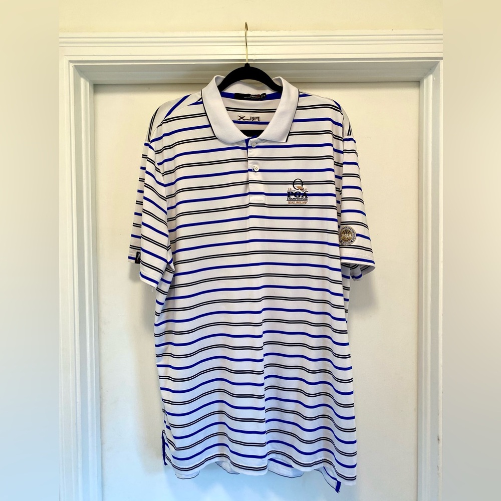 Ralph Lauren RLX Golf Polo PGA 2017 Quail Hallow Mens Size XXL Striped White